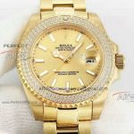 Perfect Replica Rolex Datejust II 41mm Watch - Gold Face Yellow Gold Oyster Band Diamond 